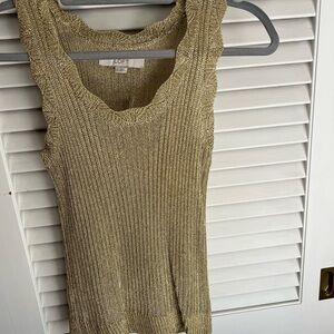 LOFT Gold Sleeveless Knit Top
